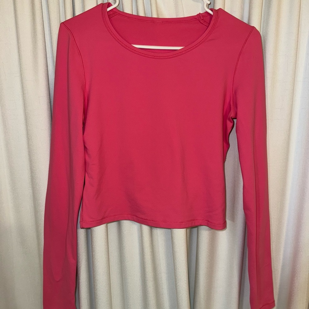 CRZ YOGA Pink Long Sleeve Crop Tee